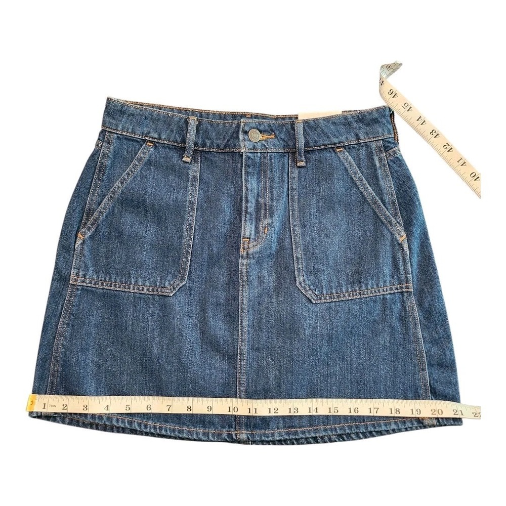 NWT Old Navy Mini Skirt Blue Jean Denim Womens Size 2 100% Cotton Pockets Boho - Picture 6 of 7